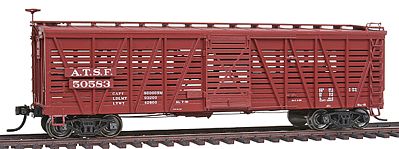 Intermountain Railway 47907 HO Scale Santa Fe Class Sk-R Single-Deck Stock Car - Ready to Run -- Santa Fe 1938-43 w/AB Brakes (Boxcar Red) (CANCELLED)