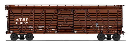 Intermountain Railway 47919 HO Scale Santa Fe Class Sk-T Single-Deck Stock Car - Ready to Run -- Santa Fe (Post-1960, Boxcar Red)