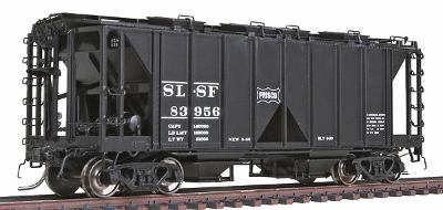 Intermountain Railway 48609 HO Scale 1958 Cubic Foot 2-Bay Covered Hopper w/Open Sides - Ready to Run -- St. Louis-San Francisco (black, small logo)