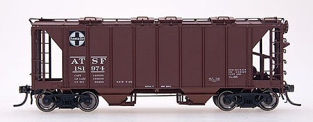 Intermountain Railway 48671 HO Scale 1958 Cubic Foot 2-Bay Covered Hopper w/Closed Sides - Ready to Run -- Santa Fe (Boxcar Red, Square Logo)