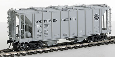 Intermountain Railway 48684 HO Scale 1958 Cubic Foot 2-Bay Covered Hopper w/Closed Sides - Ready to Run -- Southern Pacific T&NO (gray, black, Lines Logo)