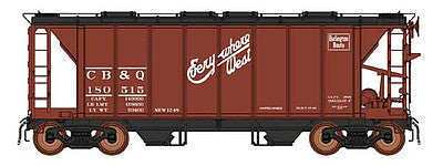 Intermountain Railway 48686 HO Scale 1958 Cubic Foot 2-Bay Covered Hopper, Closed Sides - Ready to Run -- Chicago, Burlington & Quincy C&S (Boxcar Red, Everywhere West Slogan)
