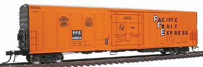 Intermountain Railway 48803 HO Scale R-70-20 Mechanical Reefer w/Keystone Underframe & Late Roof - Ready to Run -- Pacific Fruit Express (orange, black, white, black Reporting Mark Field)