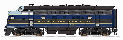 Intermountain Railway 49008 HO Scale EMD F7A - Standard DC -- Baltimore & Ohio (blue, black, gray)