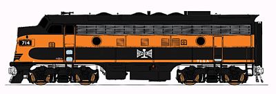 Intermountain Railway 49031 HO Scale EMD F7A - Standard DC -- Bessemer & Lake Erie (Early Scheme, orange, black)
