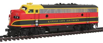 Intermountain Railway 49053 HO Scale EMD F7A - Standard DC -- Kansas City Southern (Freight Scheme, red, black, yellow)