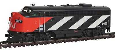 Intermountain Railway 49072 HO Scale EMD F7A - Standard DC -- Canadian National (Stripe Scheme, black, white, red)
