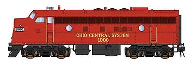 Intermountain Railway 49093 HO Scale EMD F7A w/DCC -- Ohio Central (Solid red, yellow)