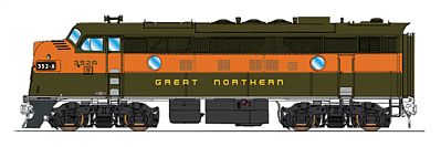 Intermountain Railway 49106 HO Scale EMD F3A w/DCC -- Great Northern (Simplified Scheme, Pullman Green, Omaha Orange)