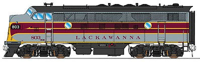 Intermountain Railway 49137 HO Scale EMD F3A w/DCC -- Delaware, Lackawanna & Western (Passenger Scheme, gray, maroon, yellow)