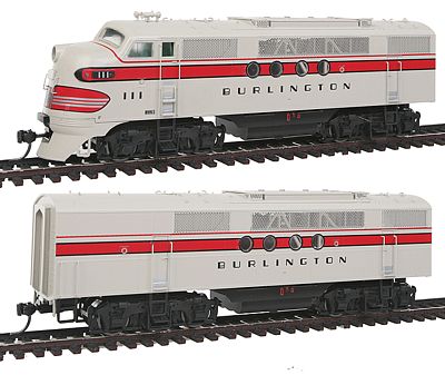 Intermountain Railway 49207 HO Scale EMD FTA-B Set w/DCC -- Chicago, Burlington & Quincy (gray, red)