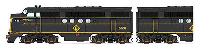Intermountain Railway 49234 HO Scale EMD FT A-B Set w/DCC -- Erie Lackawanna (black, yellow)
