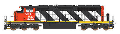 Intermountain Railway 49310 HO Scale EMD/GMDD SD40-2W w/DCC -- New Hope & Ivyland #5315 (Ex-CN; black, red, white Stripes)