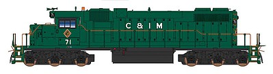 Intermountain Railway 493303S HO Scale EMD SD38-2 w/Loksound & DCC -- Chicago & Illinois Midland (green, red, white)