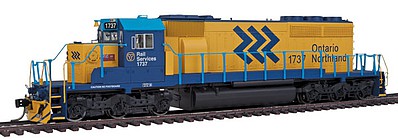 Intermountain Railway 49343S HO Scale EMD SD40-2 w/LokSound & DCC -- Ontario Northland (yellow, blue, Chevron Markings)