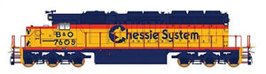 Intermountain Railway 49347 HO Scale EMD SD40-2 w/DCC -- Chessie System B&O (yellow, vermillion, blue)