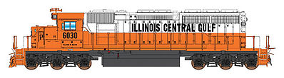 Intermountain Railway 49354 HO Scale EMD SD40-2 w/DCC -- Illinois Central Gulf (white, orange)