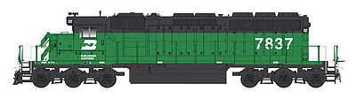 Intermountain Railway 49355 HO Scale EMD SD40-2 w/DCC -- Burlington Northern (Cascade Green, white, black, Standard Nose Stripes)