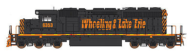 Intermountain Railway 49357 HO Scale EMD SD40-2 w/DCC -- Wheeling & Lake Erie (black, orange, Speed Lettering)
