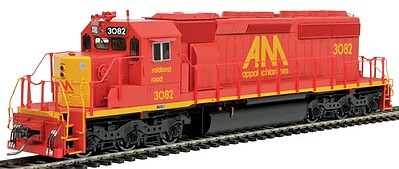 Intermountain Railway 49360S HO Scale EMD SD40-2 w/LokSound & DCC -- Allegheny Midland (Tony Koester's Model Railroad, red, yellow)