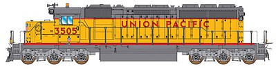 Intermountain Railway 49364 HO Scale EMD SD40-2 w/DCC -- Union Pacific (1980s/90s Scheme, Armour Yellow, gray, red)