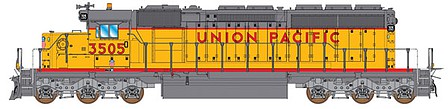 Intermountain Railway 49364S HO Scale EMD SD40-2 w/LokSound & DCC -- Union Pacific (1980s/90s Scheme, Armour Yellow, gray, red)