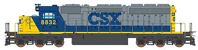 Intermountain Railway 49366 HO Scale EMD SD40-2 w/DCC -- CSX (YN2 Scheme, gray, blue, yellow)