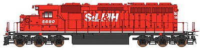 Intermountain Railway 49367 HO Scale EMD SD40-2 w/DCC -- St. Lawrence & Hudson (red, white)