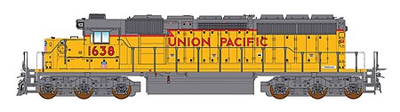 Intermountain Railway 49372 HO Scale EMD SD40-2 w/DCC -- Union Pacific (2010s SD40N Rebuild Scheme, Armour Yellow, gray, red)