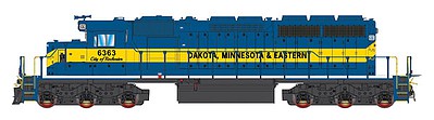 Intermountain Railway 49384S HO Scale EMD SD40-2 w/LokSound & DCC -- Dakota, Minnesota & Eastern (blue, yellow)