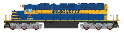 Intermountain Railway 49390 HO Scale EMD SD40-2 w/DCC -- Marquette Rail #3001 (blue, yellow)