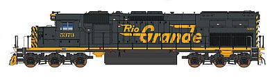 Intermountain Railway 49401 HO Scale EMD SD40T-2 Tunnel Motor w/DCC -- Denver & Rio Grande Western (black, Aspen Gold, Large Flying Grande)