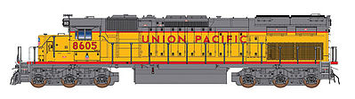 Intermountain Railway 49406 HO Scale EMD SD40T-2 Tunnel Motor w/DCC -- Union Pacific (Armour Yellow, gray, red)