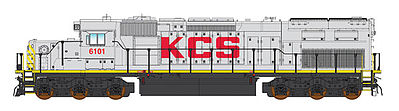 Intermountain Railway 49426 HO Scale EMD SD40T-2 Tunnel Motor Snoot w/DCC -- Kansas City Southern (gray, red, yellow)