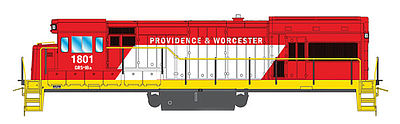 Intermountain Railway 49454 HO Scale GE U18B w/DCC -- Providence & Worcester (vermillion, white, yellow)