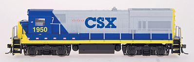 Intermountain Railway 49477 HO Scale GE U18B - Standard DC -- CSX (Bright Future, gray, blue, yellow)