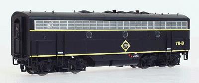 Intermountain Railway 495182 HO Scale EMD F7B - Unpowered - Smart Dummy -- Erie (black, yellow w/Diamond herald)