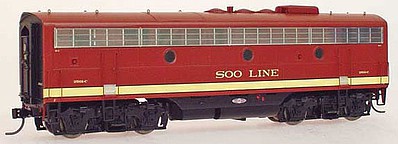 Intermountain Railway 49546 HO Scale EMD F7B Phase I - Standard DC -- Soo Line (maroon, yellow)