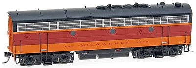 Intermountain Railway 49550 HO Scale EMD F7B Phase I - Standard DC -- Milwaukee Road (orange, maroon)