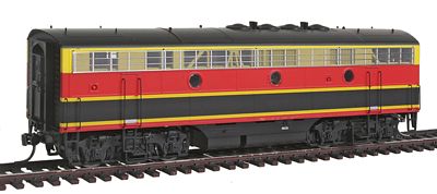 Intermountain Railway 49553 HO Scale EMD F7B - Standard DC -- Kansas City Southern (Freight Scheme, red, black, yellow)