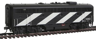 Intermountain Railway 49572 HO Scale EMD F7B - Standard DC -- Canadian National (Stripe Scheme, black, white, red)