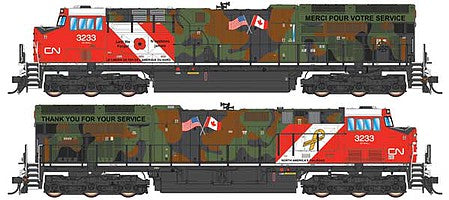 Intermountain Railway 497109S HO Scale GE ET44AH Tier 4 - LokSound and DCC -- Canadian National (Veterans Commemorative, camouflage, red, white)
