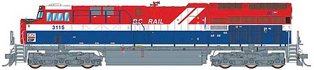 Intermountain Railway 497110S HO Scale GE ET44AH Tier 4 - LokSound and DCC -- Canadian National 3115 (BC Rail Heritage, red, blue, white)