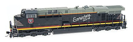 Intermountain Railway 49753 HO Scale GE ES44DC - Standard DC - Famous Image Collector Series -- Chicago, Burlington & Quincy (black, gray, "Everywhere West" Slogan)