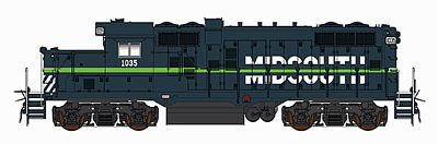 Intermountain Railway 49806 HO Scale Paducah GP10 w/DCC -- MidSouth (gray, white, green)