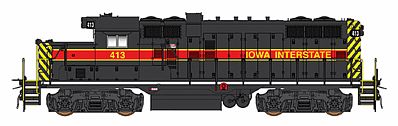 Intermountain Railway 49808 HO Scale Paducah GP10 w/DCC -- Iowa Interstate (black, red, yellow)
