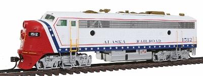 Intermountain Railway 49965S HO Scale EMD FP7 Phase I w/LokSound & DCC -- Alaska Railroad (Bicentennial Scheme, white, blue, red)