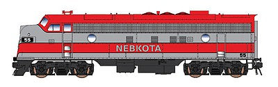 Intermountain Railway 49974S HO Scale EMD FP7 Phase I w/LokSound & DCC -- Nebkota #55 (red, silver)