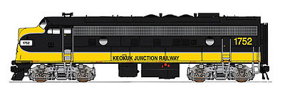 Intermountain Railway 49976 HO Scale EMD FP9 w/DCC -- Keokuk Junction Railway (black, yellow)