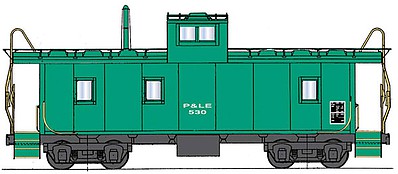 Intermountain Railway 6072 N Scale Centralia Car Shops CA-3 & CA-4 Caboose - Ready to Run -- Pittsburgh & Lake Erie (Jade Green)